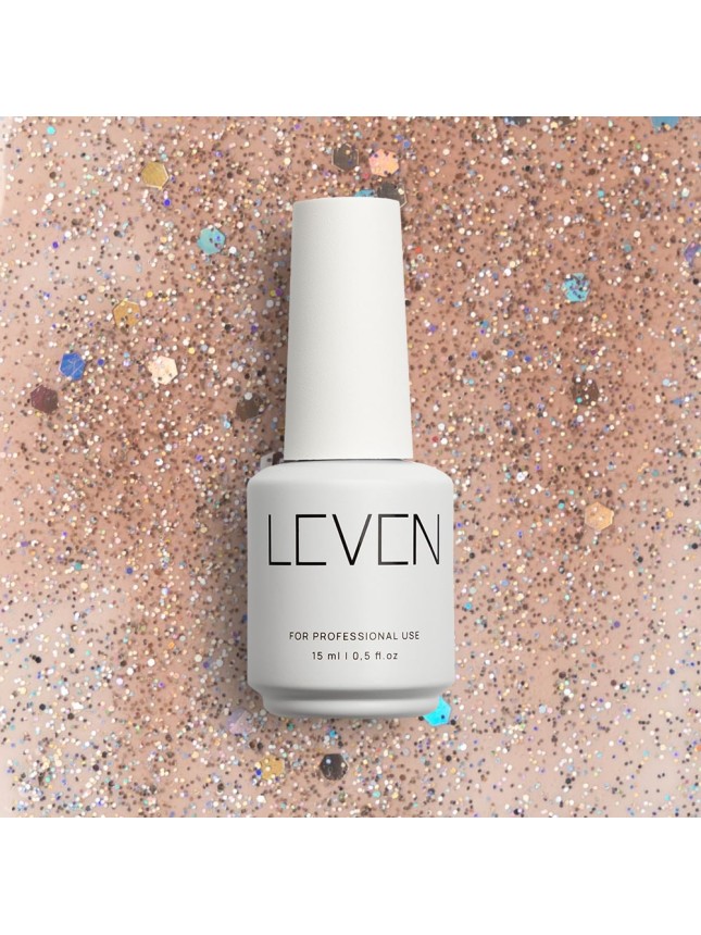 Leven | Ημιμόνιμο βερνίκι με glitter/shimmer 15ml no. G006 Sparkle Rose