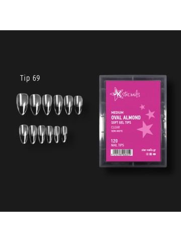 Gellie Tip 69 Soft Gel Tips Medium Oval Almond