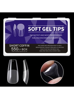 Gellie Tip 92 Soft Gel Tips Short Coffin Gellie Tip 92 Soft Gel Tips Short Coffin