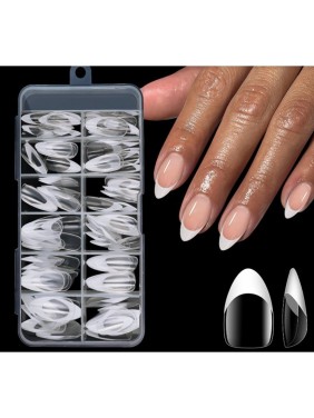 Gellie Soft Gel Tips - French - Short Almond