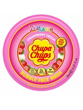 7th Heaven Chupa Chups Strawberry Cream Bubble Face Mask Μάσκα με Υαλουρονικό Οξύ