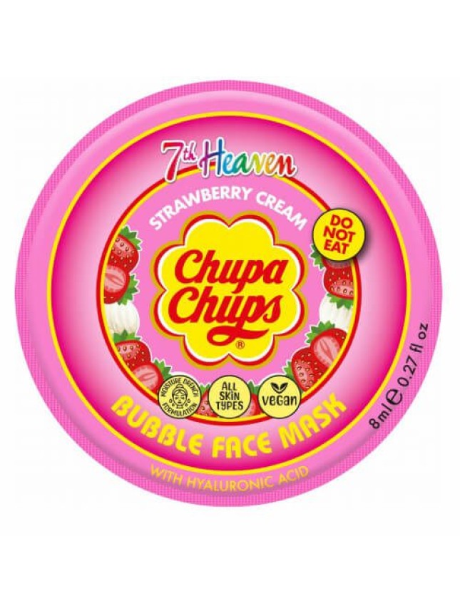 7th Heaven Chupa Chups Strawberry Cream Bubble Face Mask Μάσκα με Υαλουρονικό Οξύ