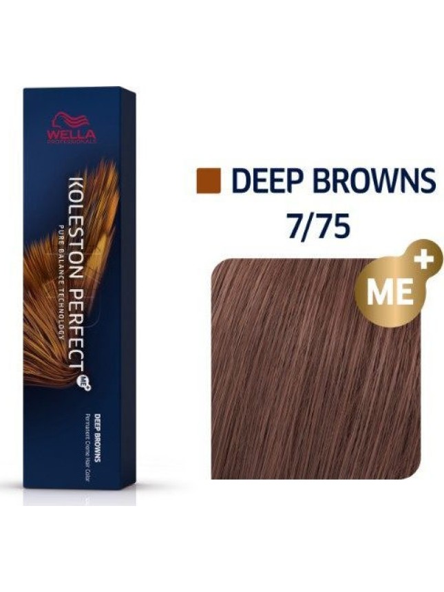Wella Koleston Perfect Me+ Deep Browns 7/75 Ξανθό Καφέ Μαονί 60ml