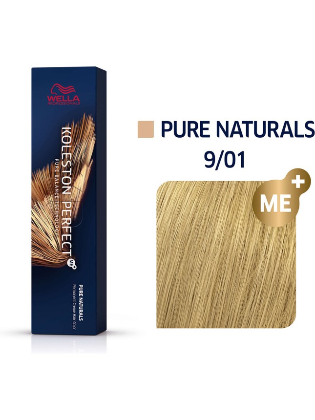 Wella Koleston Perfect Me+ Pure Naturals 9/01 Ξανθό Πολύ Ανοιχτό Φυσικό Σαντρέ 60ml