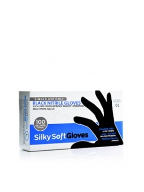 SILKY SOFT ΓΑΝΤΙΑ ΝΙΤΡΙΛΙΟΥ ΜΑΥΡΑ ΜΙΑΣ ΧΡΗΣΗΣ 100τμχ