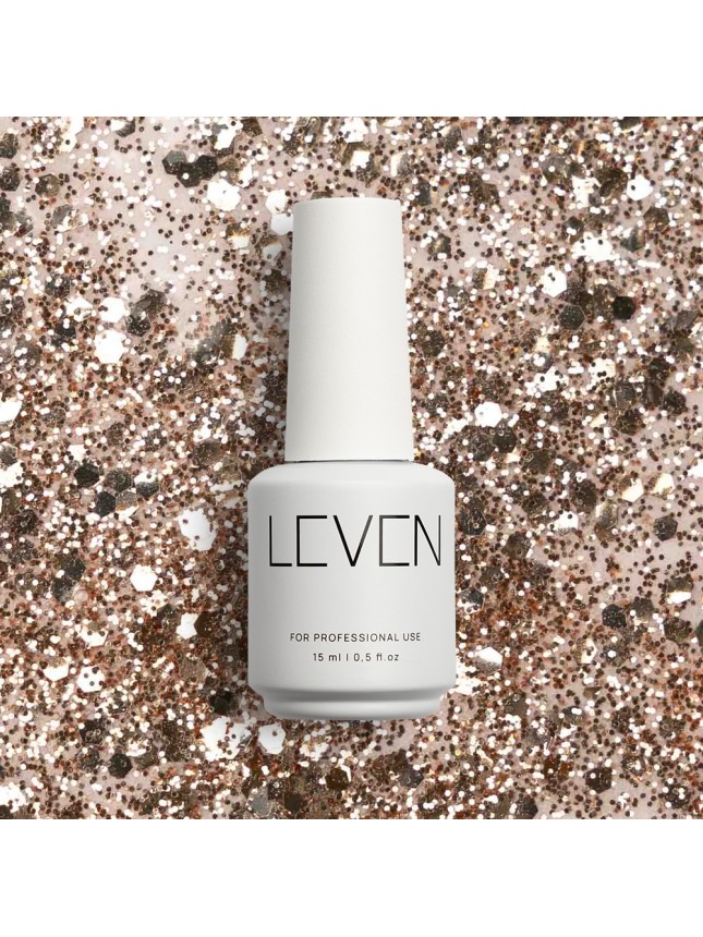 Leven | Ημιμόνιμο βερνίκι με glitter/shimmer 15ml no. G014 Bronze