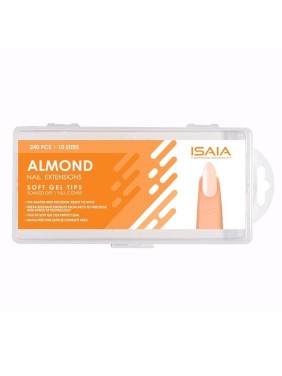240 Soft Gel Tips Isaia Square Clear Soak Off Full Cover 12 Sizes