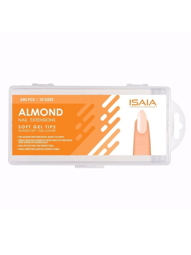 240 Soft Gel Tips Isaia Square Clear Soak Off Full Cover 12 Sizes