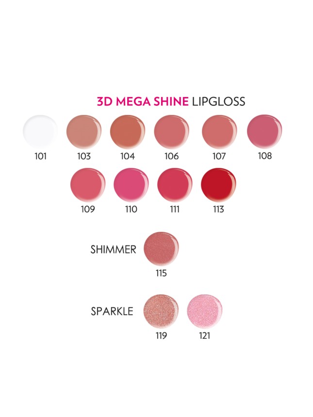 Golden Rose 3D Mega Shine Lipgloss 121