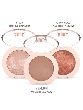 Golden Rose Nude Look Matte & Pearl Baked Eyeshadow Matte - Caramel Nude