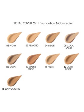 Golden Rose TOTAL COVER 2in1 Foundation & Concealer 02 - Ivory