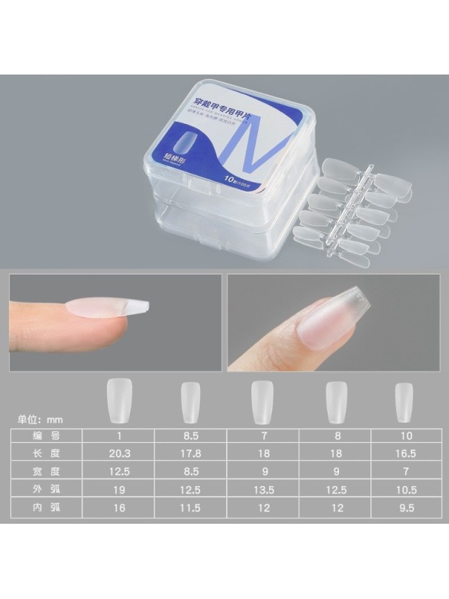 100 Matte Soft Gel Nail Tips M Square 10 Sizes