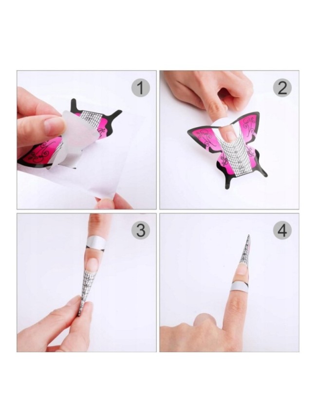 300 Φόρμες Διπλού Πάχους για Manicure Butterfly Shape