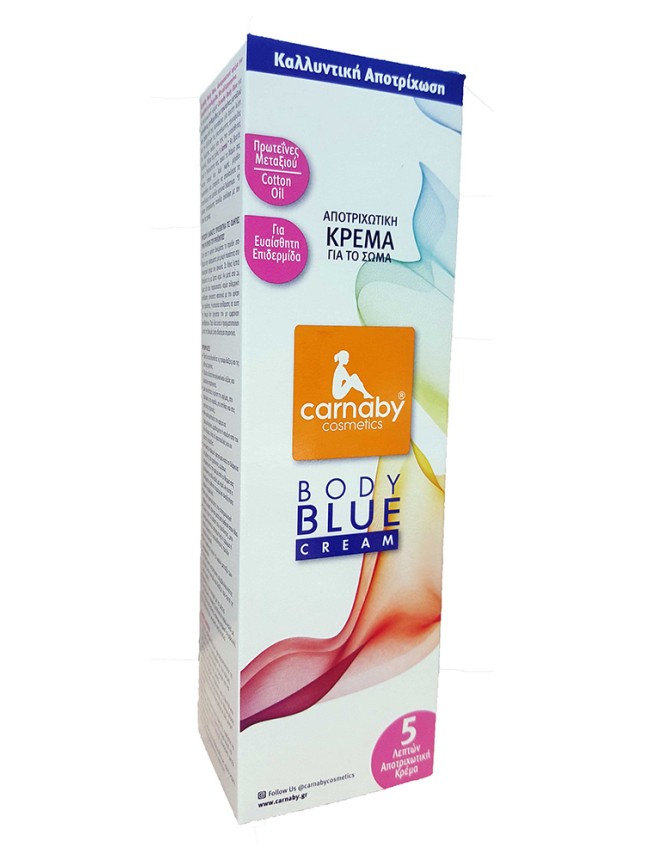 Carnaby Body Blue Cream Sensitive (150ml) - Κρέμα Αποτρίχωσης Σώματος, Ευαίσθητες Επιδερμίδες