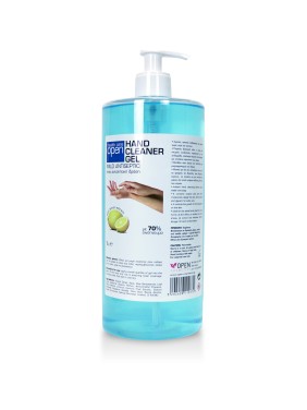Open Cosmetics Hand Cleaner Gel 70% Alc Τζελ Χεριών Αντισηπτικό με Αλόη Εκχύλισμα Λεμονιού και Αντλία 1000ml
