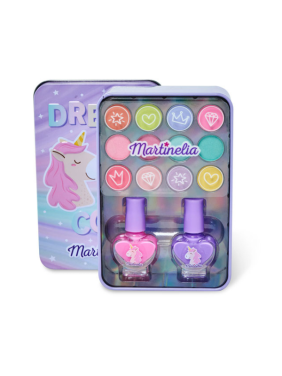 Martinelia Dream Little Unicorn Make-up Tin Box Παιδικό Κουτί Μανικιούρ & Μακιγιάζ με 12 Σκιές Ματιών & Βερνίκι Νυχιών, 2x3,6ml, 1σετ