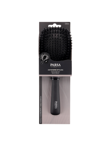 Parsa Βούρτσα Antistatic Με Άνθρακα Μεγάλη Τετράγωνη Μαύρη (05002)