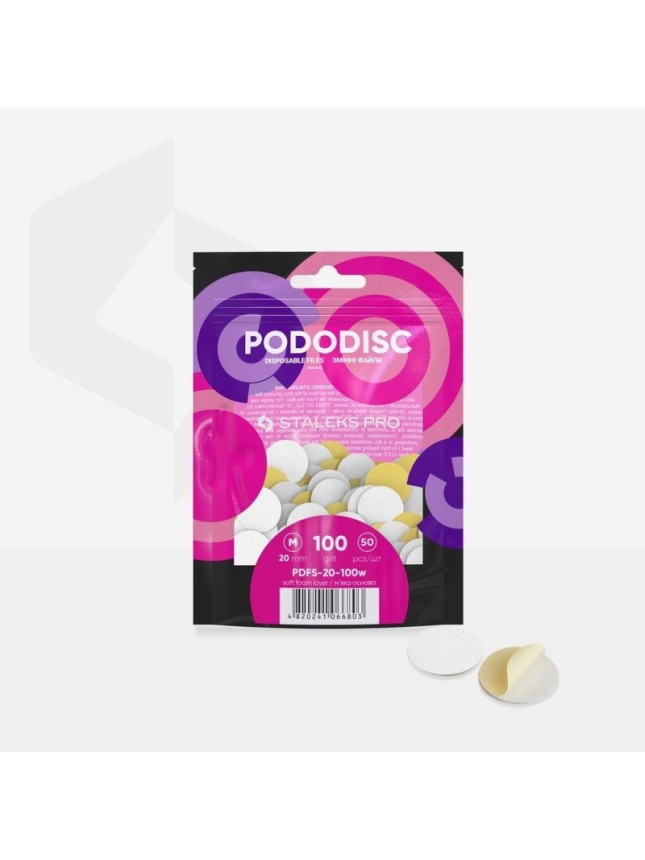 Staleks Αυτοκόλλητοι Ανταλλακτικοί Δίσκοι 20mm Soft Base Pododisc 100 grit 50τμχ