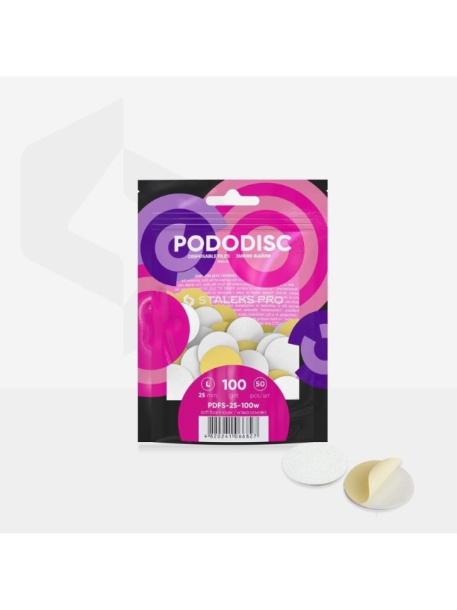 Staleks Αυτοκόλλητοι Ανταλλακτικοί Δίσκοι 25mm Soft Base Pododisc 100 grit 50τμχ