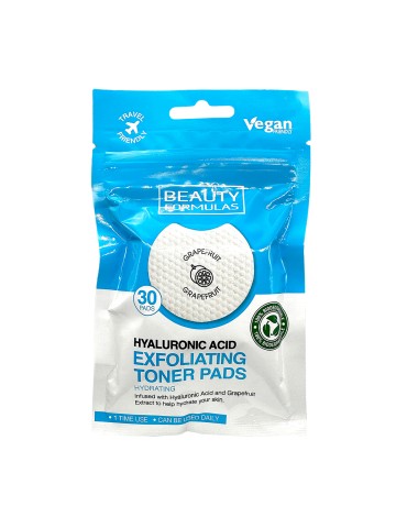 Beauty Formoulas Δίσκοι Απολέπισης & Τόνωσης Προσώπου με Hyalluronic Acid