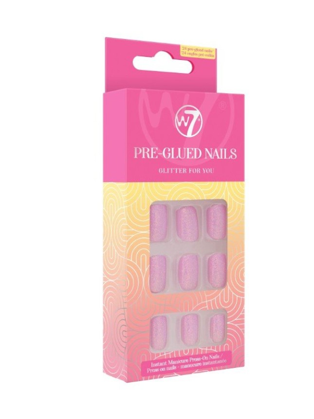 W7 Pre Glued Press On Nails Glitter for You