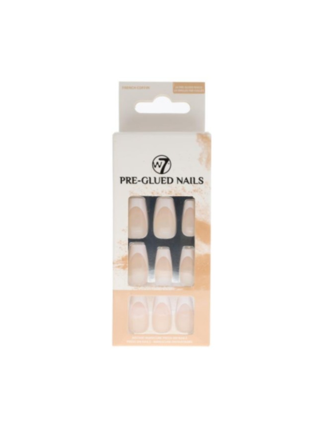 W7 Pre Glued Press On Nails French Coffin