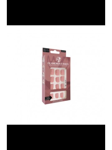 W7 Pre Glued Press On Glamorous Nails Cocoa Nude