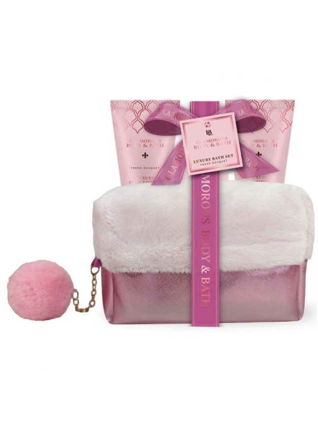 Glamorous Pink Pom Pom Nesseser / 41-443