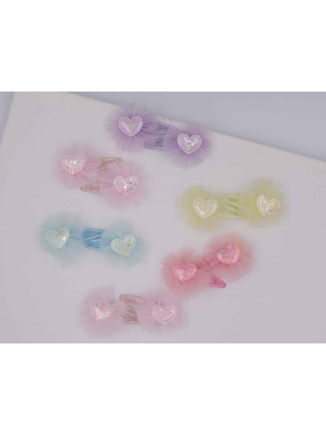 Azure Accessories σετ 2τμχ κλικ κλακ καρδούλα (ΧΑ-0614)