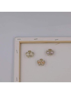 Azure Accessories μικρό μεταλλικό κλάμερ φιογκάκι με ζιργονάκια και χρωματιστές πέτρες (XA-0716)