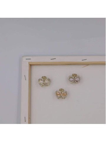 Azure Accessories μικρό μεταλλικό κλάμερ φιογκάκι με ζιργονάκια και χρωματιστές πέτρες (XA-0716)