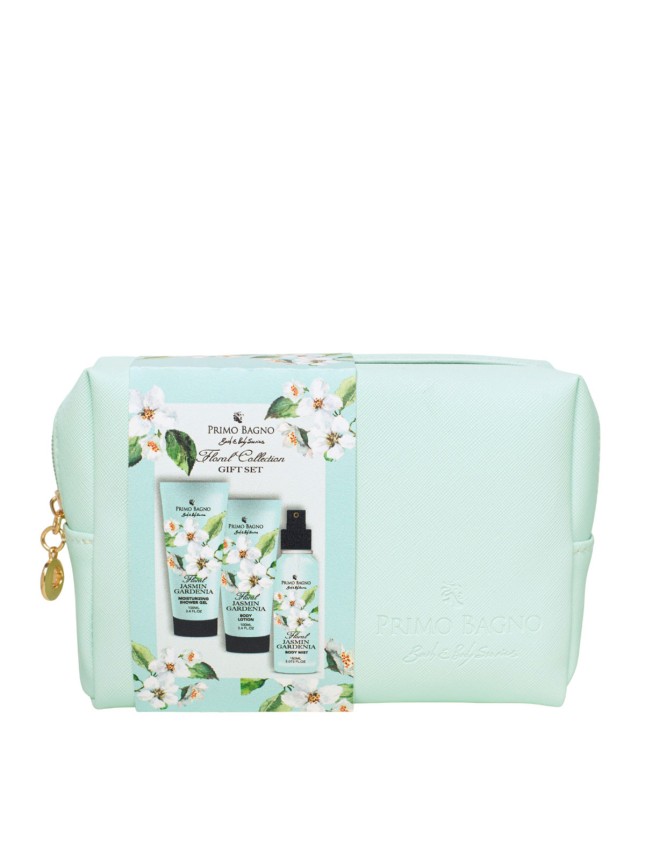 Primo Bagno Cosmetic Bag Jasmine Gardenia Floral Gift Set (02133)