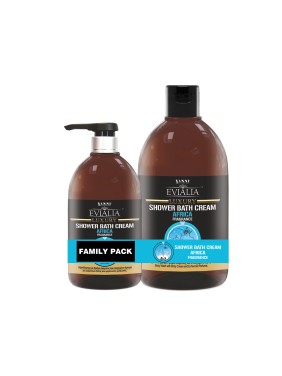 Evialia Family Pack Shower Bath Cream Africa Με Κρέμα Σώματος & 18 ενεργά συστατικά - 1lt + 500ml (24037)