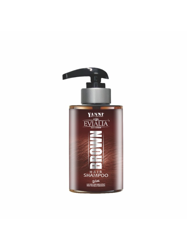 Evialia Brown Shampoo Χρωμοσαμπουάν Με Πρωτεΐνες Σιταριού Aloe Vera Ηλίανθο και Ρόδι - 300ml (10069-1)