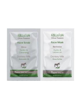 Kalliston Olive Τζελ απολέπισης προσώπου & μάσκα προσώπου 2x8ml