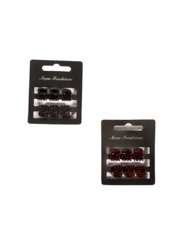 Ro-Ro Accessories Κλάμερ Μαλλιών 1.2cm Σετ 6τμχ (01-9007)