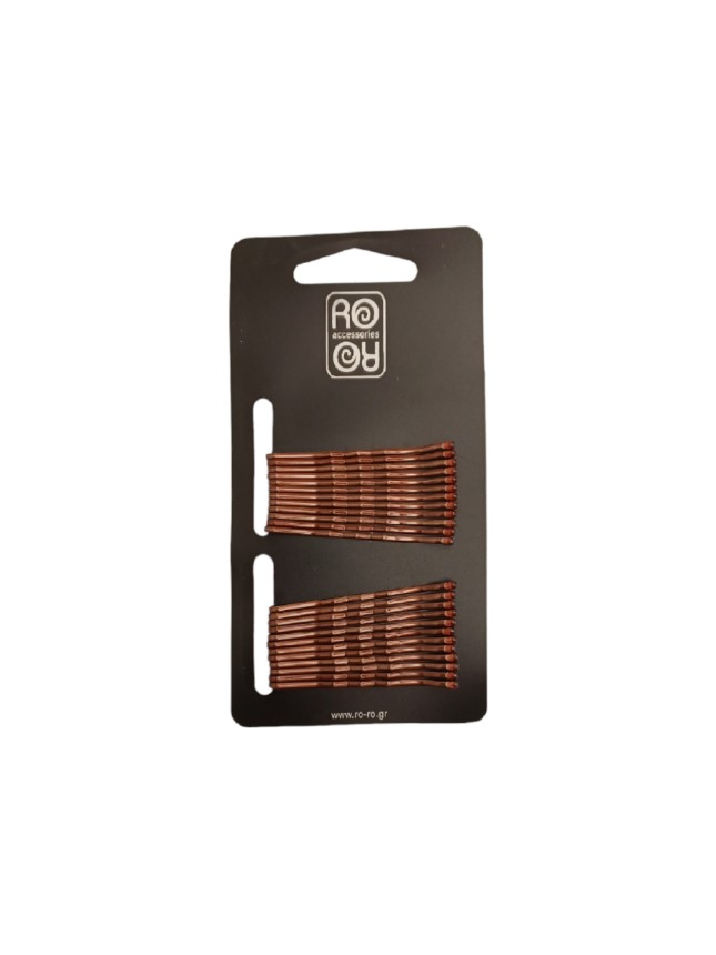 Ro-Ro Accessories Τσιμπιδάκια Καφέ Σετ 24 Τμχ (12-0030)