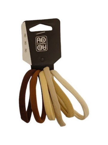 Ro-Ro Accessories Λάστιχο μαλλιών 6τμχ natural colors (04-0055)