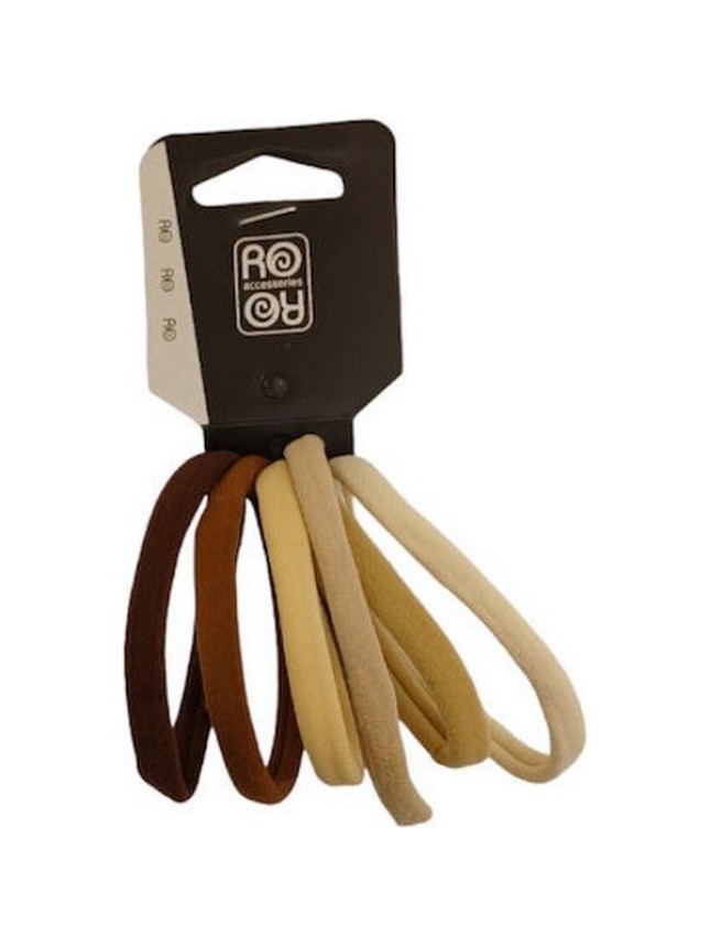 Ro-Ro Accessories Λάστιχο μαλλιών 6τμχ natural colors (04-0055)