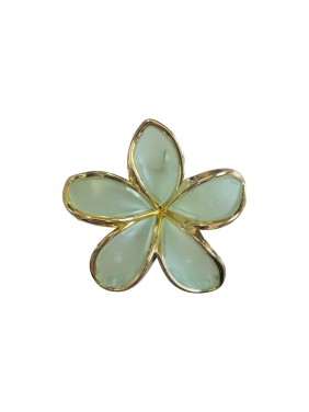 Ro-Ro Accessories Κλάμερ Μαλλιών Ματ Λουλούδι με Χρυσό περίγραμμα 7.5cm (02-0363)