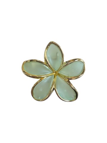 Ro-Ro Accessories Κλάμερ Μαλλιών Ματ Λουλούδι με Χρυσό περίγραμμα 7.5cm (02-0363)