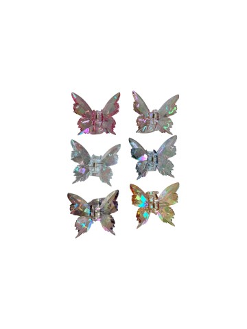 Ro-Ro Accessories Κλάμερ Μαλλιών Ιριδίζον Πεταλούδα 7,5cm (02-0383)