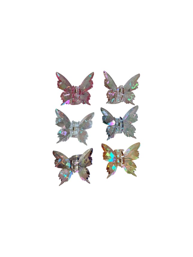 Ro-Ro Accessories Κλάμερ Μαλλιών Ιριδίζον Πεταλούδα 7,5cm (02-0383)