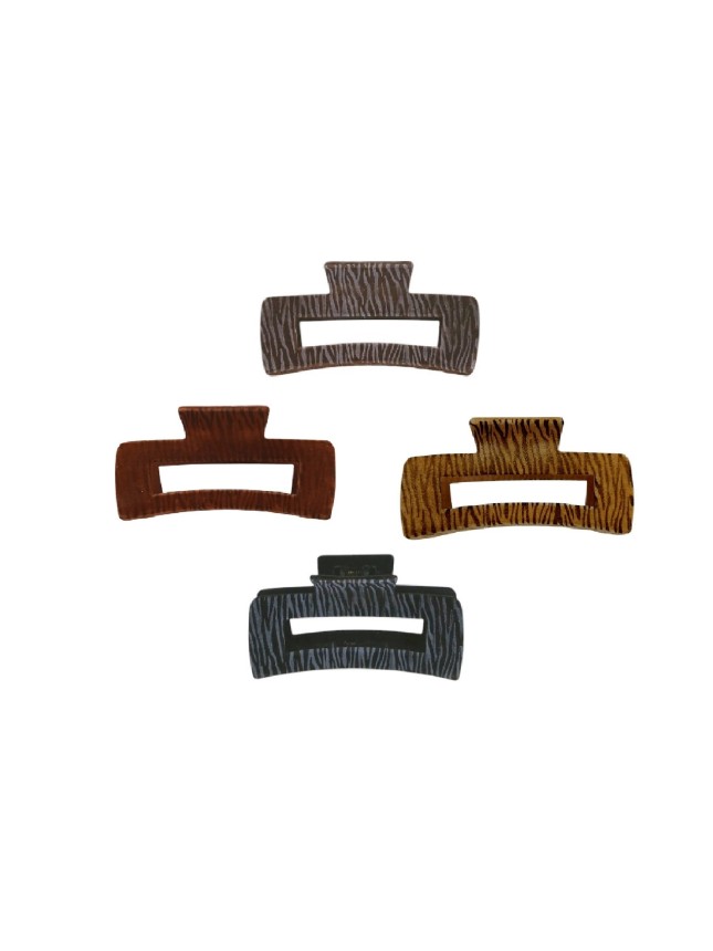 Ro-Ro Accessories Κλάμερ μαλλιών βελούδο zebra print 10.5cm (02-0448)