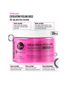 7DAYS Exfoliating Peeling Pads AHA+BHA-PHA+LHA