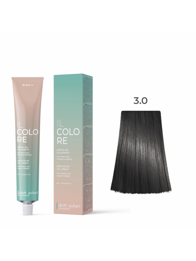 Dott.solari IL Colore Βαφή Μαλλιών Gel Xωρίς Αμμωνία No 3.0 Καστανό Σκούρο - 100ml