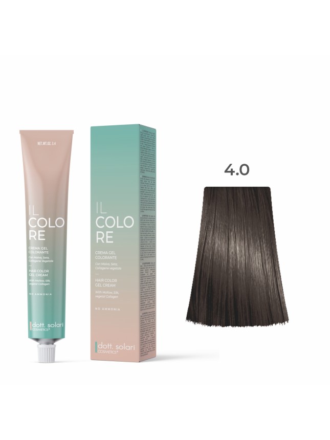 Dott.solari IL Colore Βαφή Μαλλιών Gel Xωρίς Αμμωνία No 4.0 Καστανό - 100ml