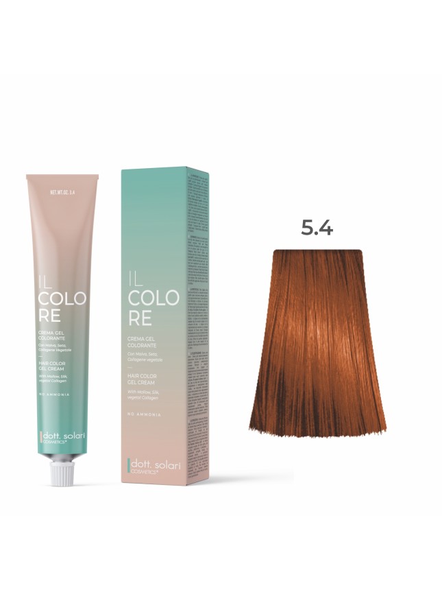 Dott.solari IL Colore Βαφή Μαλλιών Gel Xωρίς Αμμωνία No 5.4 Καστανό Ανοιχτό Χάλκινο - 100ml