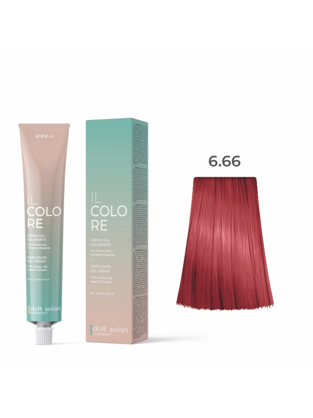 Dott.solari IL Colore Βαφή Μαλλιών Gel Xωρίς Αμμωνία No 6.66 Ξανθό Σκούρο Έντονο Κόκκινο - 100ml