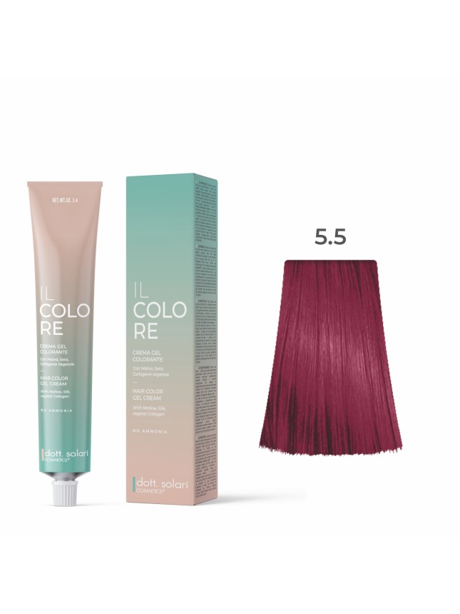 Dott.solari IL Colore Βαφή Μαλλιών Gel Xωρίς Αμμωνία No 5.5 Καστανό Ανοιχτό Μαονι - 100ml